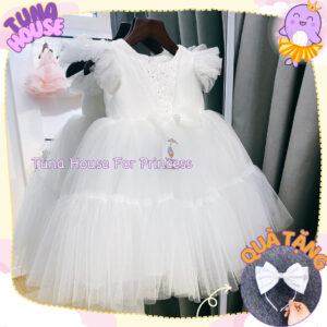 [𝐇𝐎̉𝐀 𝐓𝐎̂́𝐂] [Sẵn 9-40kg] Váy đầm xoè công chúa thiết kế cho bé gái xếp lớp ngực bồng bềnh - Tuna House For Princess