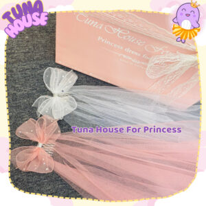Voan lúp cài tóc cô dâu cho bé gái mặc váy công chúa thiết kế - Tuna House For Princess