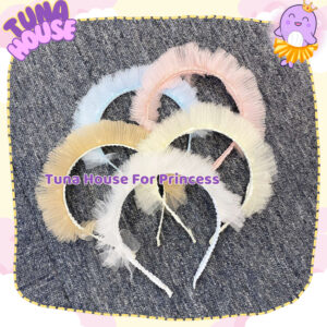 Băng đô bờm cài tóc nhún đính hạt cho bé gái mặc váy công chúa thiết kế - Tuna House For Princess