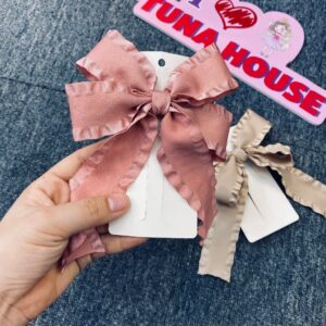 Kẹp tóc Handmade hình nơ bèo nhún xinh xắn cho bé gái diện váy công chúa thiết kế (KT55) - Tuna House For Princess