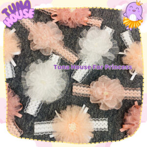 Băng đô turban tóc Handmade hình nơ xinh xắn cho bé gái diện váy công chúa thiết kế (SKT65) - Tuna House For Princess