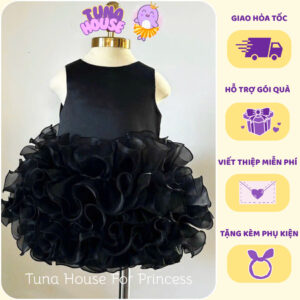 [𝐇𝐎̉𝐀 𝐓𝐎̂́𝐂][Sẵn 9-35kg] Váy đầm xoè công chúa thiết kế cho bé sát nách bèo nhún siêu mát - Tuna House For Princess