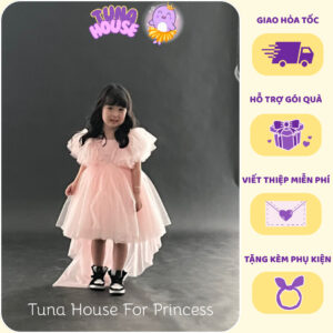 [𝐇𝐎̉𝐀 𝐓𝐎̂́𝐂][Sẵn 7-40kg] Váy đầm xoè công chúa thiết kế cho bé gái Five cánh tiên đuôi cá cute - Tuna House For Princess