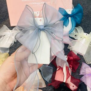 Kẹp tóc Handmade hình nơ nhiều màu xinh xắn cho bé gái diện váy công chúa thiết kế (KT55) - Tuna House For Princess