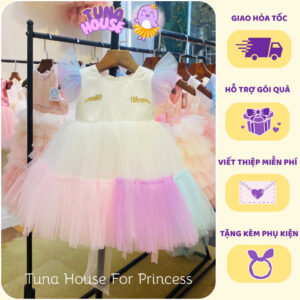 [𝐇𝐎̉𝐀 𝐓𝐎̂́𝐂][Sẵn 7-40kg] Váy đầm xoè công chúa thiết kế cho bé gái ngựa kì lân pony Unicorn cute Tuna House For Princess