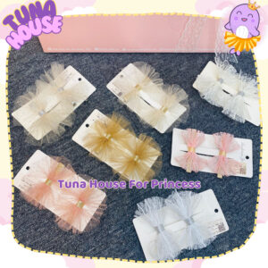Set 2 kẹp tóc Handmade hình nơ ren xinh xắn cho bé gái diện váy công chúa thiết kế (SKT45) - Tuna House For Princess