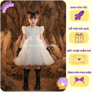 [𝐇𝐎̉𝐀 𝐓𝐎̂́𝐂] [Sẵn 9-40kg] Váy đầm xoè công chúa thiết kế cho bé gái xếp lớp ngực bồng bềnh - Tuna House For Princess