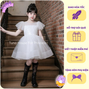 [𝐇𝐎̉𝐀 𝐓𝐎̂́𝐂] [Sẵn 11-50kg] Váy đầm xoè công chúa thiết kế cho bé gái bồng bềnh cánh tiên cute - Tuna House For Princess