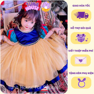 [𝐇𝐎̉𝐀 𝐓𝐎̂́𝐂][Sẵn 7-40kg] Váy đầm xoè hóa trang công chúa Bạch Tuyết cho Halloween siêu cute  -Tuna House For Princess