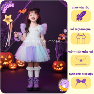 [𝐇𝐎̉𝐀 𝐓𝐎̂́𝐂][Sẵn 7-40kg] Váy đầm xoè công chúa thiết kế cho bé gái ngựa kì lân pony Unicorn cute Tuna House For Princess