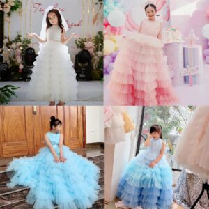 [𝐇𝐎̉𝐀 𝐓𝐎̂́𝐂][Sẵn 9-50kg] Váy đầm xoè công chúa thiết kế layer tầng dài cho bé gái siêu xinh - Tuna House For Princess