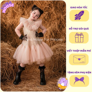 [𝐇𝐎̉𝐀 𝐓𝐎̂́𝐂][Sẵn 8-40kg] Váy đầm xoè công chúa thiết kế cho bé cánh tiên Lily- Tuna House For Princess