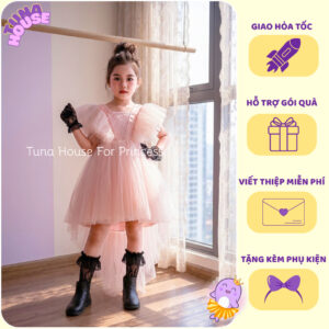 [𝐇𝐎̉𝐀 𝐓𝐎̂́𝐂][Sẵn 7-40kg] Váy đầm xoè công chúa thiết kế cho bé gái Five cánh tiên đuôi cá cute - Tuna House For Princess
